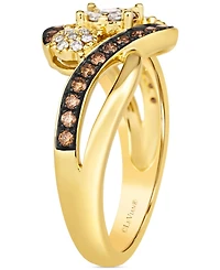 Le Vian Chocolate Diamond & Nude Diamond Cluster Swirl Ring (1/2 ct. t.w.) in 14k Gold