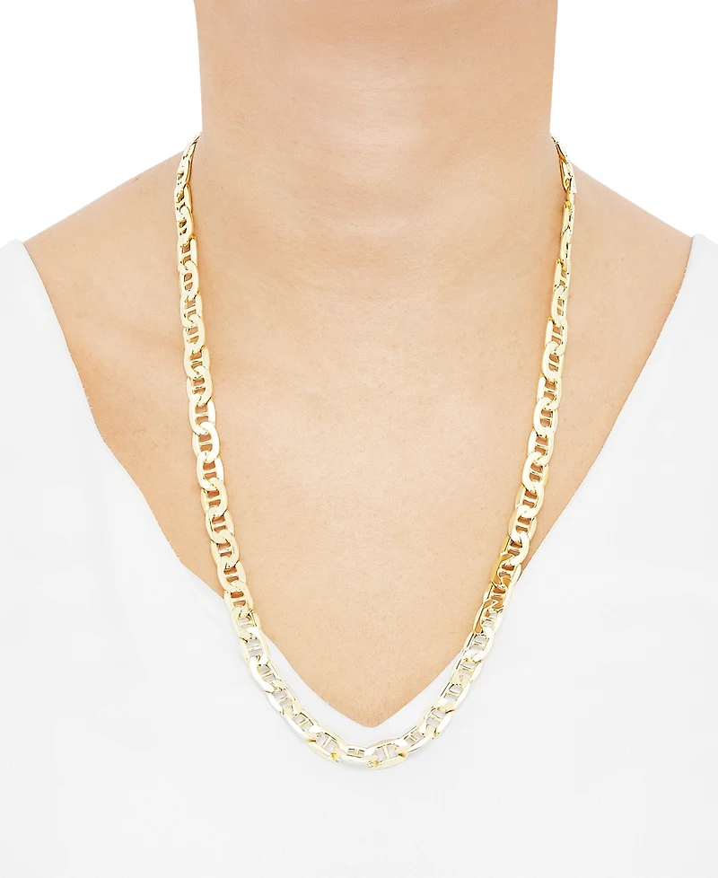 Lightweight Mariner Link Chain 24" Necklace in 10k Gold
