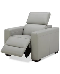 Nevio 39" Leather Power Recliner and Headrest, Created For Macy's