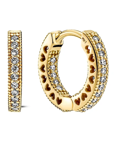 Pandora Pave Heart Hoop Earrings