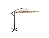 Slickblue Offset Cantilever Umbrella with 8 Ribs and Cross Base for Patio Shade