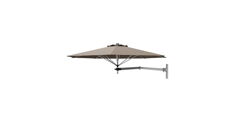 8ft Wall-Mounted Telescopic Folding Tilt Aluminum Sun Shade Umbrella