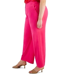 Tahari Asl Plus Mid-Rise Wide-Leg Full-Length Pants