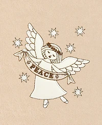 Linum Home Christmas Angel Embroidered Luxury 100% Turkish Cotton Hand Towels, 2 Piece Set
