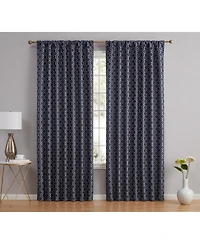 Hlc.me Franklin Moroccan 100% Complete Blackout Thermal Insulated Energy Savings Heat/Cold Blocking Back Tab Rod Pocket Curtain Panels