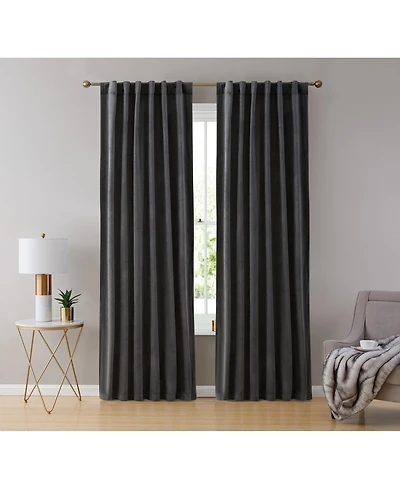 Hlc.me Lopez Velvet Premium Soft Light Filtering Back Tab Rod Pocket Window Treatment Curtain Panels
