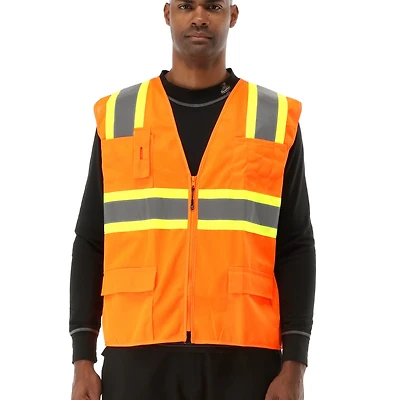 RefrigiWear Big & Tall Hi Vis Orange Safety Work Vest