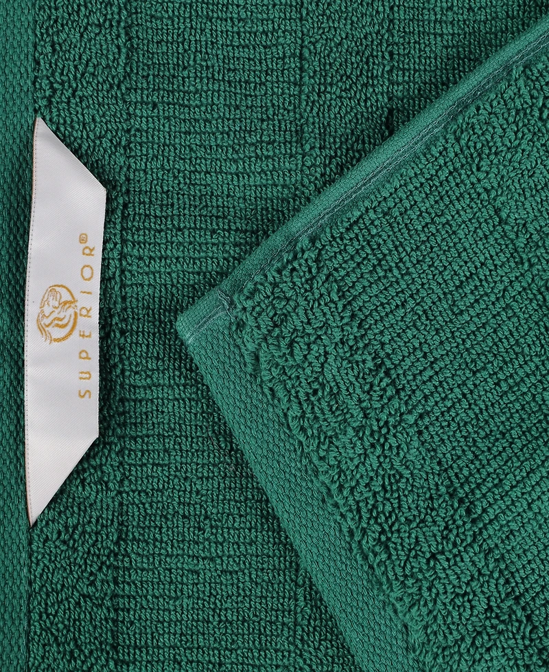 Superior Roma Ribbed Turkish Cotton Quick-Dry Solid Assorted Highly Absorbent Towel Piece Set