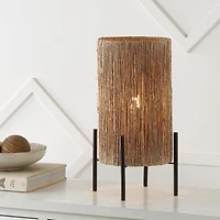 Jonathan Y Kai Coastal Minimalist Rattan Led Table Lamp