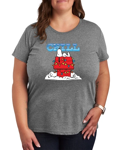 Air Waves Trendy Plus Snoopy Chill Graphic T-shirt