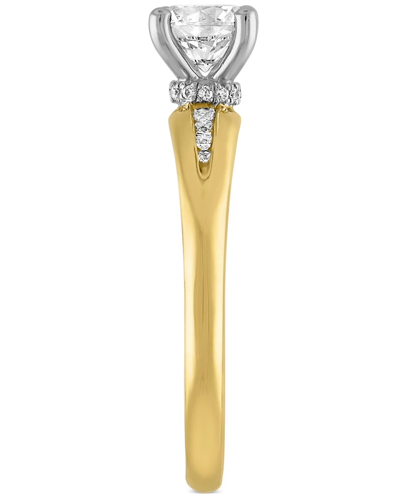 Alethea Certified Diamond Engagement Ring (7/8 ct. t.w.) in 14k Two-Tone Gold Featuring Diamonds from De Beers Code of Origin, Created for Macy's