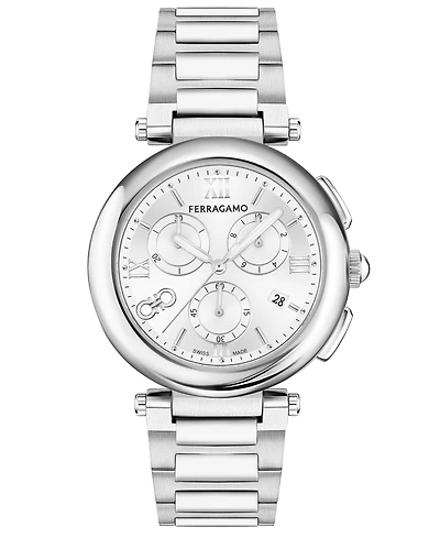 Salvatore Ferragamo Women's Swiss Chronograph Legacy Stainless Steel Bracelet Watch 40mm