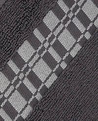 Superior Larissa Geometric Embroidered Jacquard Border Cotton -Pc. Bath Towel Set