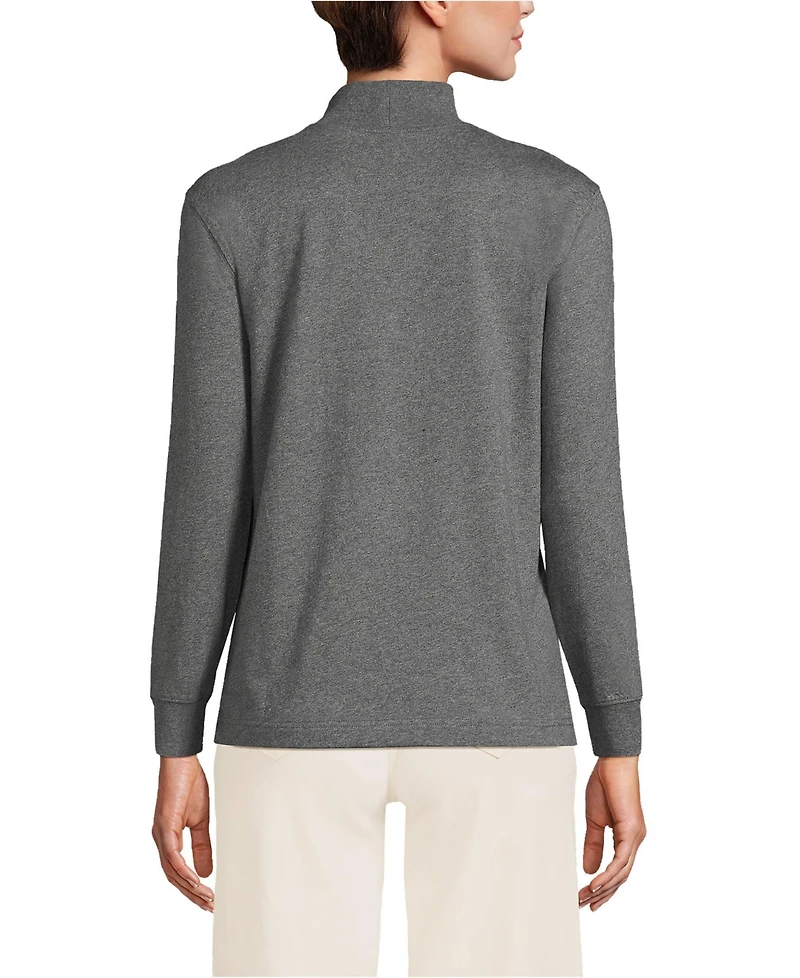 Lands' End Women's Long Sleeve Super T Mock Tee