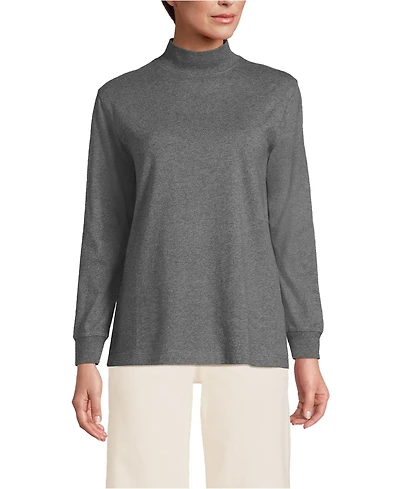 Lands' End Women's Long Sleeve Super T Mock Tee
