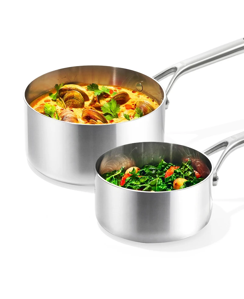 Oxo Mira Tri-Ply Stainless Steel 4 Piece Saucepan Set