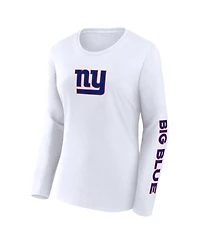 Women's Fanatics White New York Giants Component Long Sleeve T-shirt