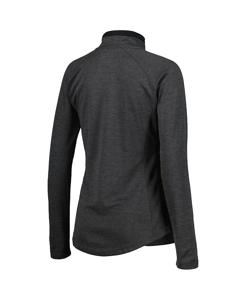 Women's Champion Heathered Black Oklahoma Sooners Core Raglan Quarter-Zip Jacket