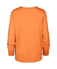 Women's '47 Brand Orange Distressed Cleveland Browns Tom Cat Long Sleeve T-shirt