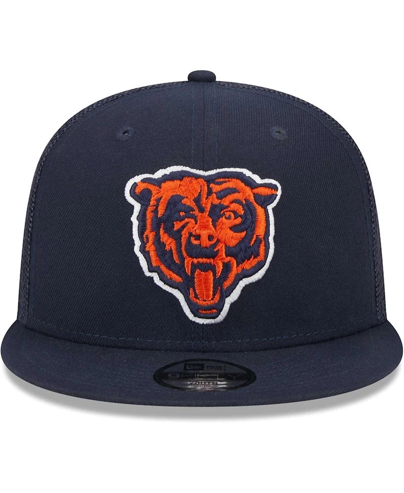 Youth Boys and Girls New Era Navy Chicago Bears Alternate Logo Main Trucker 9FIFTY Snapback Hat