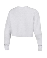 Women's Champion Heather Gray Distressed Notre Dame Fighting Irish Reverse Weave Cropped Pullover Sweatshirt