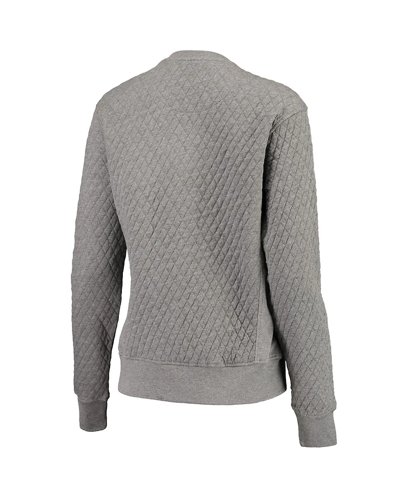 Women's Pressbox Heather Charcoal Alabama Crimson Tide Moose Quilted Pullover Sweatshirt