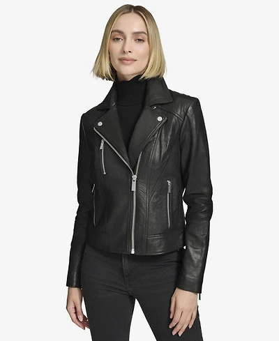 Andrew Marc Black Label Women's Carnegie Moto Leather Jacket