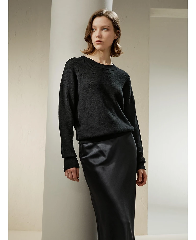 Lilysilk Women's Wool Crewneck Sweater
