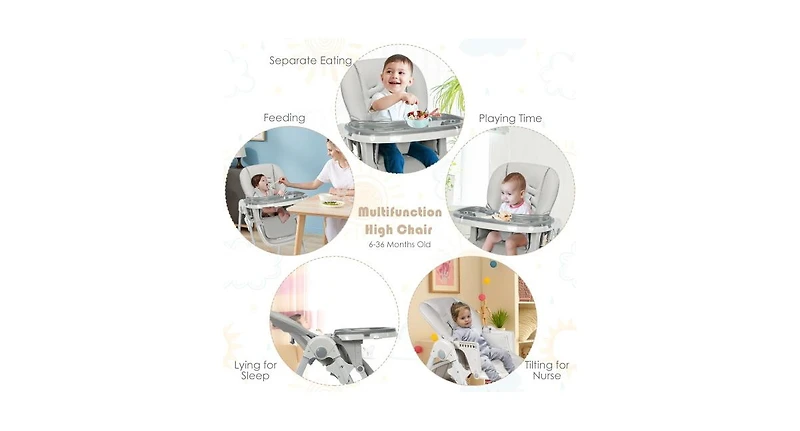 Slickblue Girls Convertible High Chair with Wheels