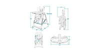 A-Shaped High Chair with 4 Lockable Wheels