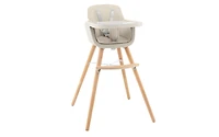Slickblue Kids 3-in-1 Convertible Wooden High Chair with Cushion-Light Gray