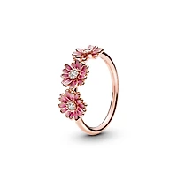 Pandora Cubic Zirconia Moments Pink Daisy Flower Trio Ring