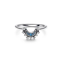 Pandora Cubic Zirconia Moments Celestial Blue Sparkling Moon Ring