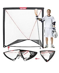 Net Playz Backyard Lacrosse Goal, Kids Backyard Training, Practice Exercise Portable Lacrosse Net, Equipment Gear, 4' x 4'