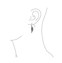 Bling Jewelry Amulet Spiritual Guardian Angel Wings Feather Dangle Earrings Oxidized Sterling Silver Fish Hook