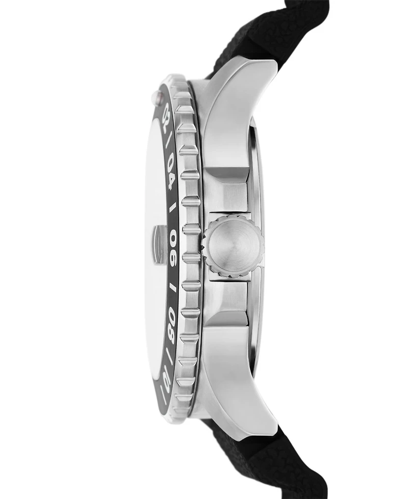 Fossil Men's Blue Gmt Black Silicone Watch 46mm