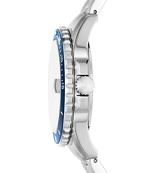 Fossil Men's Blue Dive Three-Hand Date Silver-Tone Stainless Steel Watch 42mm
