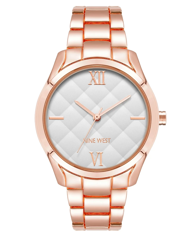 Nine West Women's Quartz Rose Gold-Tone Alloy Link Bracelet Watch, 36mm