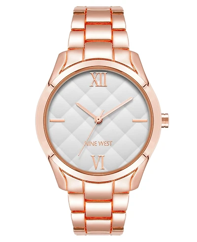 Nine West Women's Quartz Rose Gold-Tone Alloy Link Bracelet Watch, 36mm