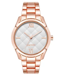 Nine West Women's Quartz Rose Gold-Tone Alloy Link Bracelet Watch, 36mm