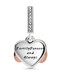 Pandora Cubic Zirconia Sparkling Infinity Heart Dangle Charm