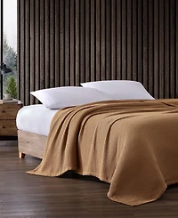 Eddie Bauer Solid Waffle Cotton Reversible Blanket