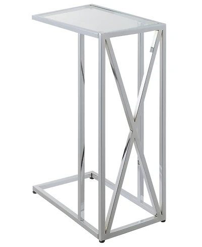 Convenience Concepts 15.75" Oxford Glass C End Table