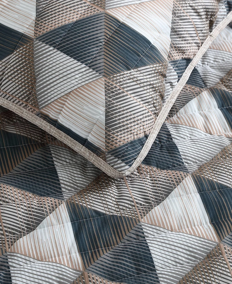 Kenneth Cole New York Gridwork Reversible 3 Piece Quilt Set