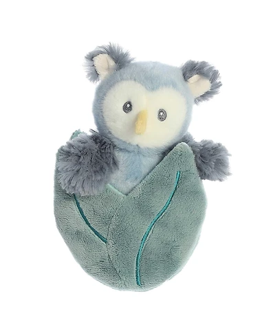 ebba Small Ollie Owl Pocket Peekers Playful Baby Plush Toy Blue 5.5"