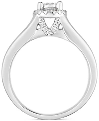 Diamond Halo Cathedral Engagement Ring (1 ct. t.w.) in 14k White Gold