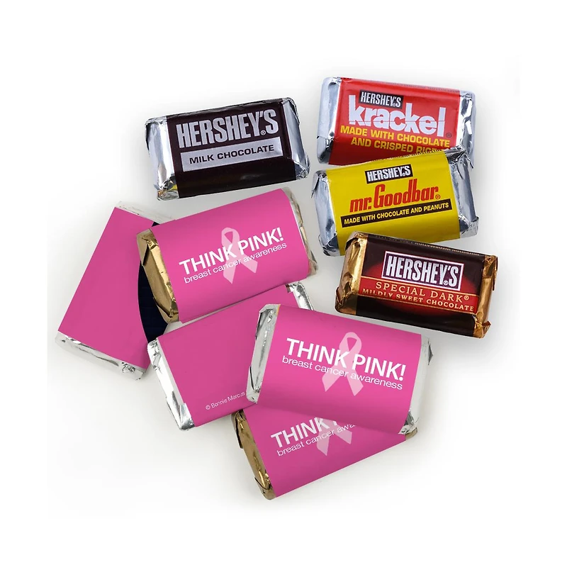 Just Candy Breast Cancer Awareness Chocolate Hershey's Candy, 128 Pieces
