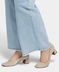 Nydj Plus Teresa Wide Leg Ankle Fray Hem Jeans