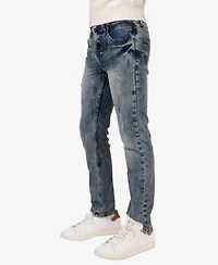 Big Boy's Ripped and Repaired Stretch Jeans - Child