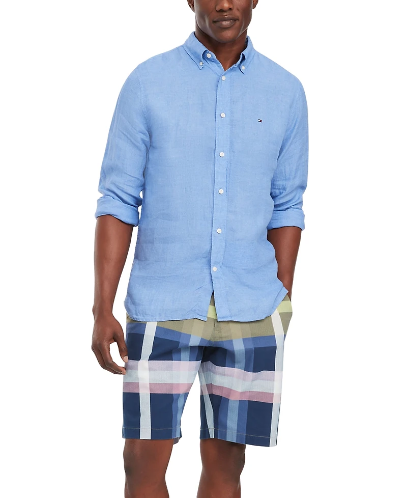 Tommy Hilfiger Men's Pigment-Dyed Button-Down Long Sleeve Shirt